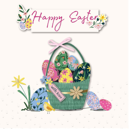 Picture of HAPPY EASTER CARD W/EASTER EGGS - BLANK INSIDE